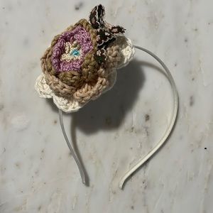 Girls headband/crocheted flower headband